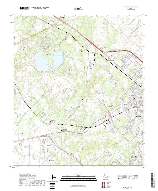 US Topo 7.5-minute map for Bryan West TX