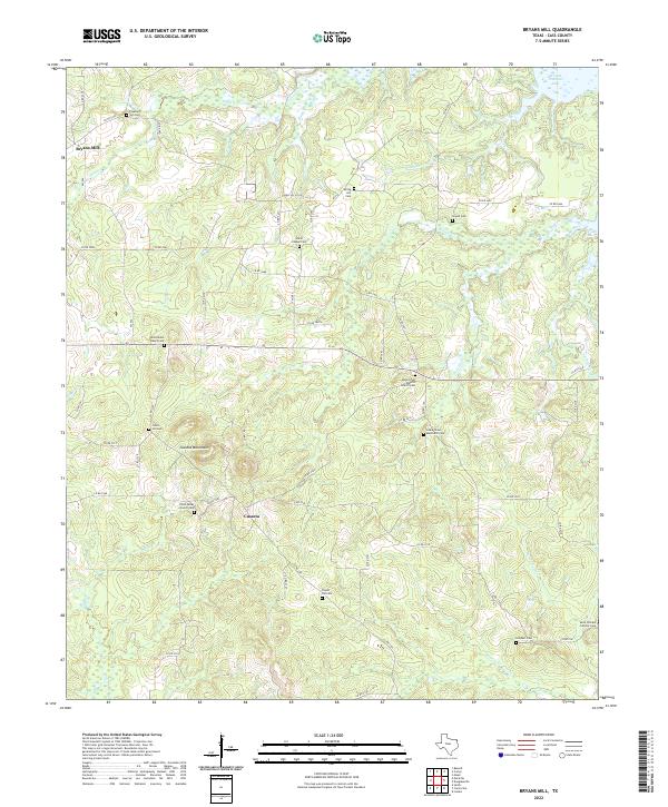 US Topo 7.5-minute map for Bryans Mill TX