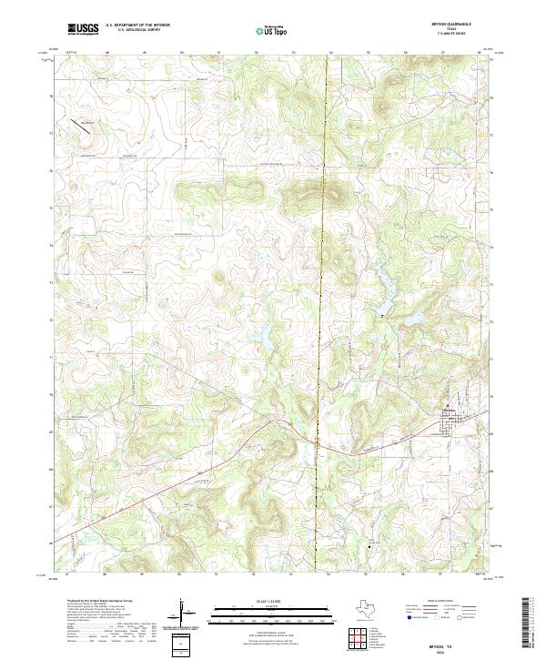 US Topo 7.5-minute map for Bryson TX