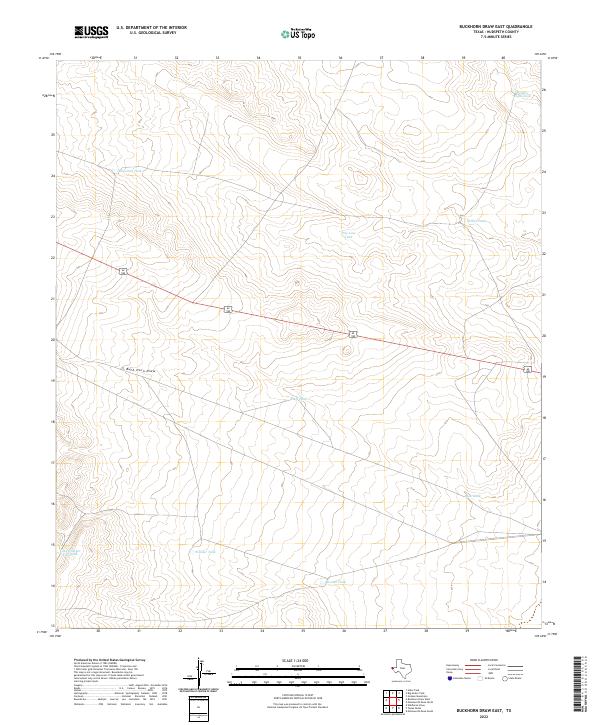 US Topo 7.5-minute map for Buckhorn Draw East TX