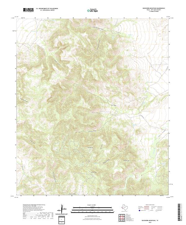 US Topo 7.5-minute map for Buckhorn Mountain TX