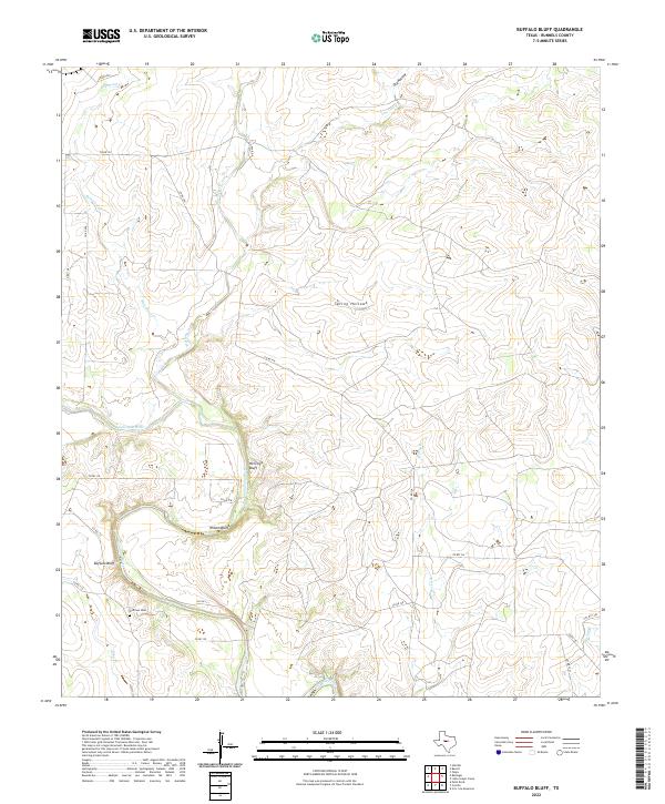 US Topo 7.5-minute map for Buffalo Bluff TX