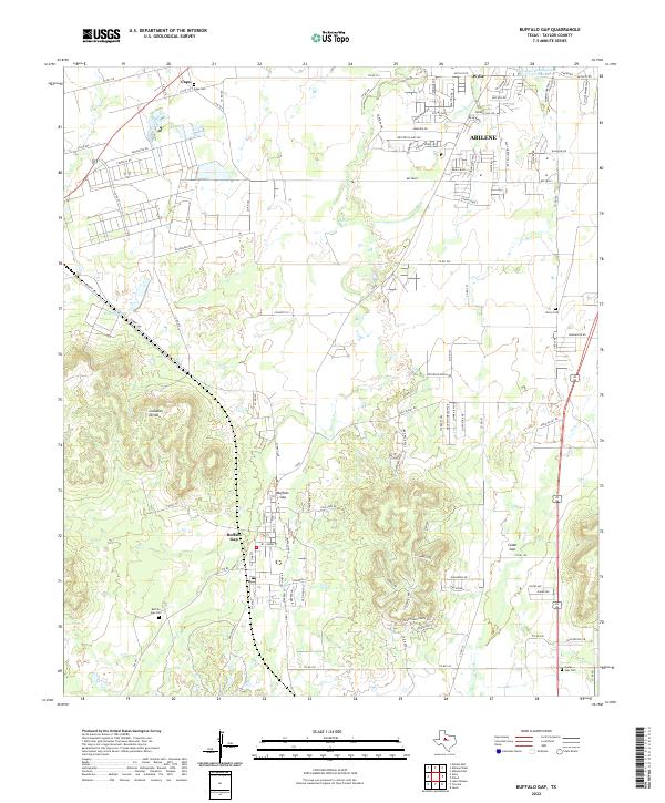 US Topo 7.5-minute map for Buffalo Gap TX