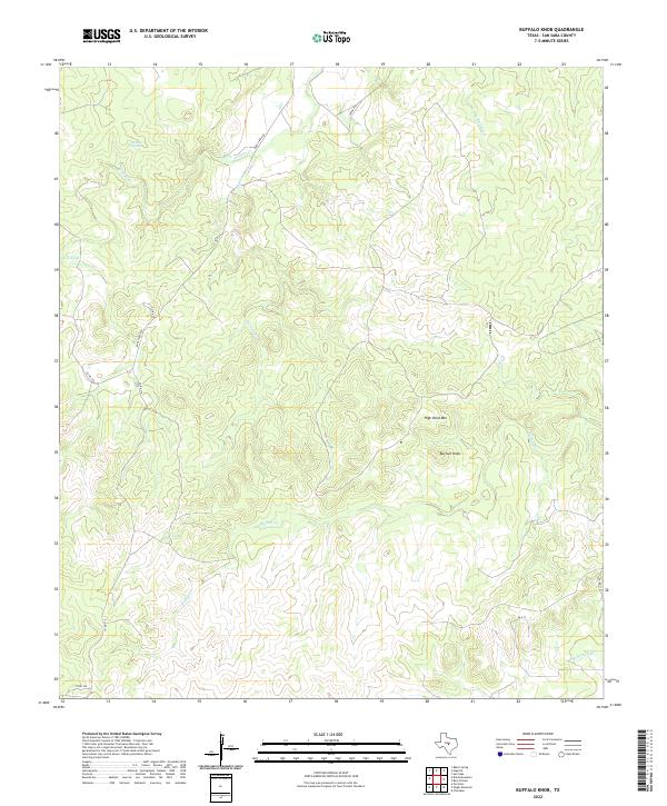 US Topo 7.5-minute map for Buffalo Knob TX