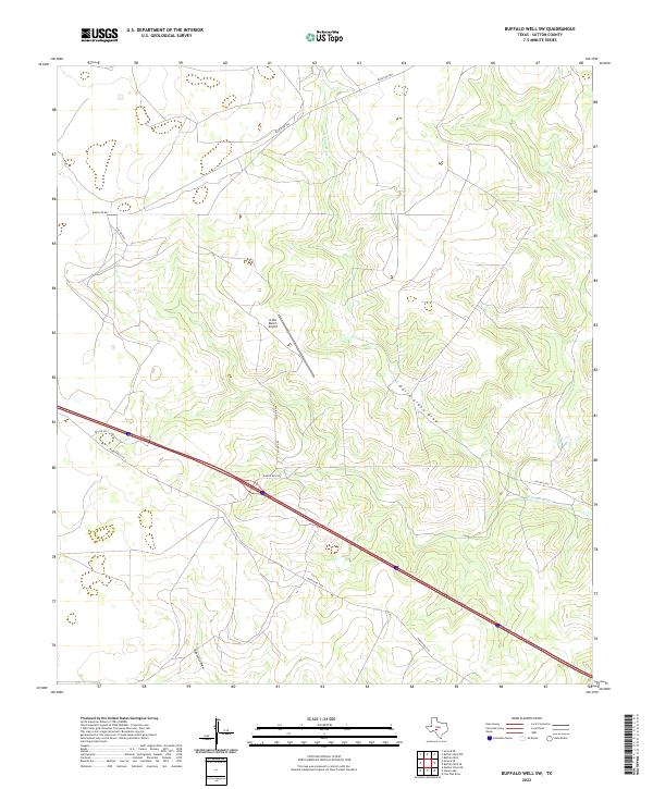 US Topo 7.5-minute map for Buffalo Well SW TX