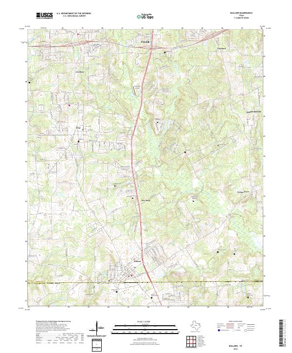 US Topo 7.5-minute map for Bullard TX