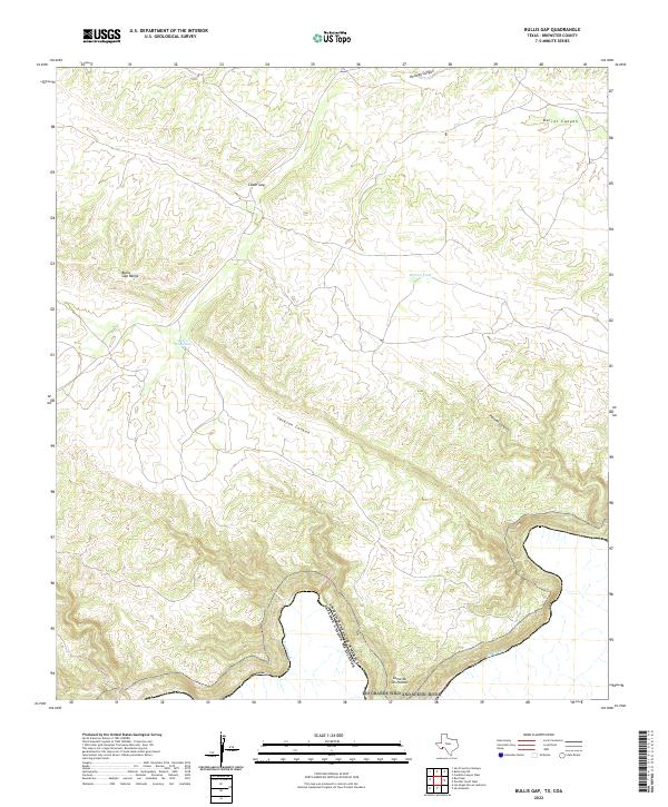 US Topo 7.5-minute map for Bullis Gap TXCOA