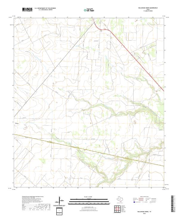 US Topo 7.5-minute map for Bullshead Creek TX