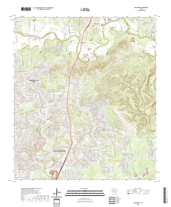 US Topo 7.5-minute map for Bulverde TX