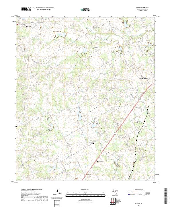 US Topo 7.5-minute map for Bunyan TX