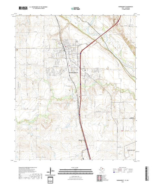 US Topo 7.5-minute map for Burkburnett TXOK – American Map Store