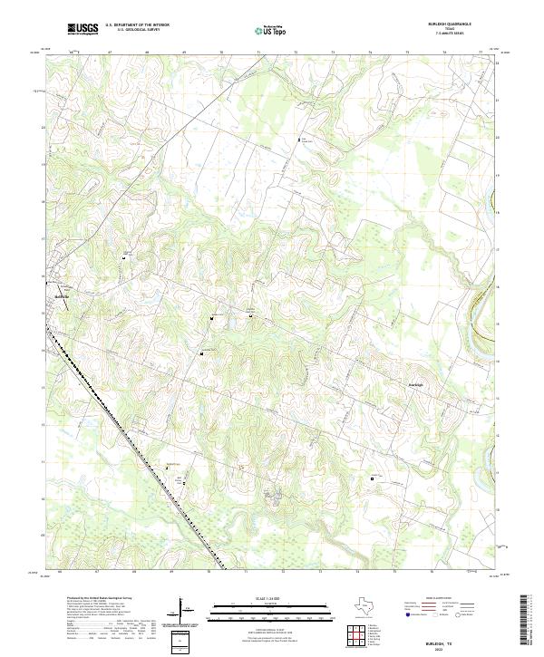 US Topo 7.5-minute map for Burleigh TX