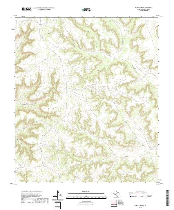 US Topo 7.5-minute map for Burnt Canyon TX