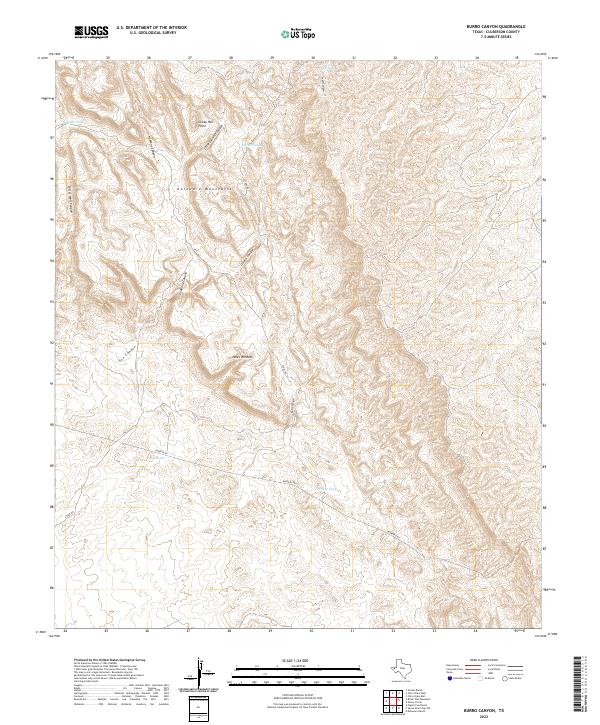 US Topo 7.5-minute map for Burro Canyon TX