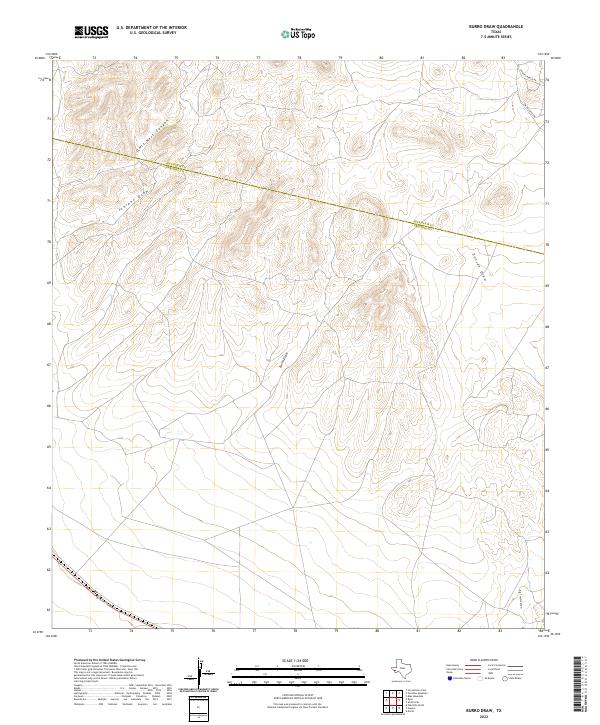 US Topo 7.5-minute map for Burro Draw TX