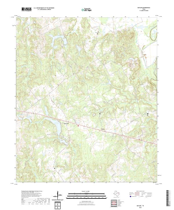 US Topo 7.5-minute map for Butler TX