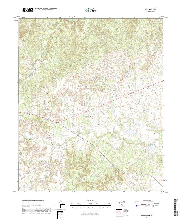 US Topo 7.5-minute map for Buzzard Peak TX