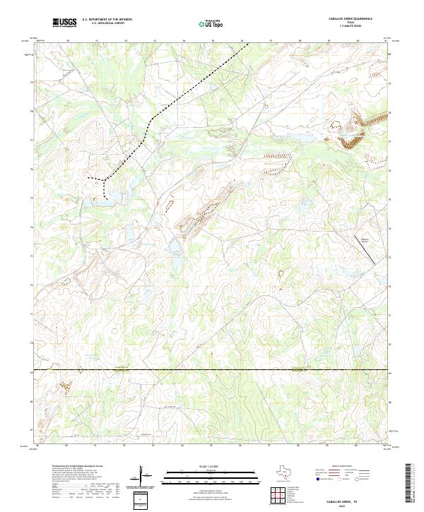 US Topo 7.5-minute map for Caballos Creek TX