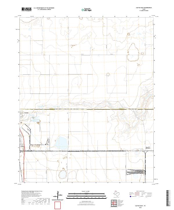 US Topo 7.5-minute map for Cactus East TX