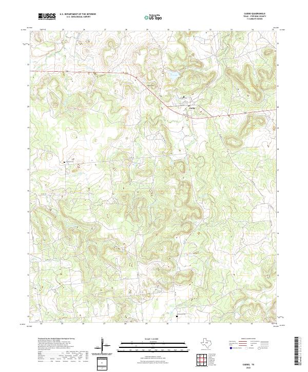 US Topo 7.5-minute map for Caddo TX