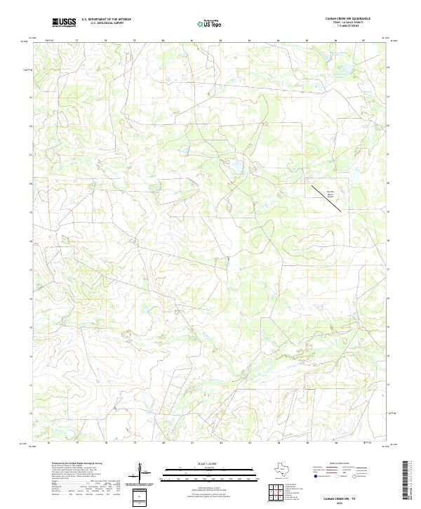 US Topo 7.5-minute map for Caiman Creek NW TX