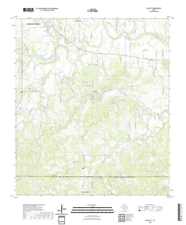 US Topo 7.5-minute map for Cain City TX