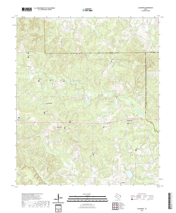 US Topo 7.5-minute map for Caledonia TX