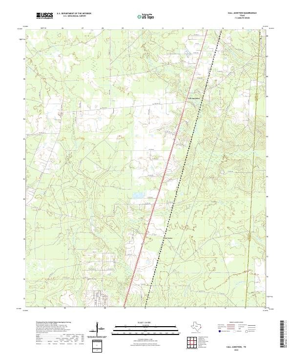 US Topo 7.5-minute map for Call Junction TX