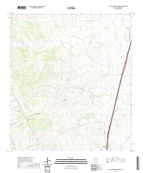 US Topo 7.5-minute map for Callaghan Ranch North TX