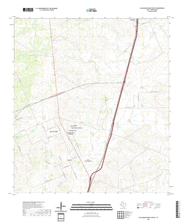 US Topo 7.5-minute map for Callaghan Ranch South TX