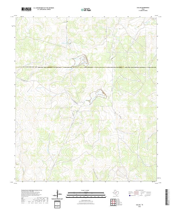 US Topo 7.5-minute map for Callan TX