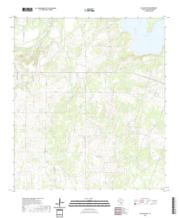 US Topo 7.5-minute map for Calliham NW TX