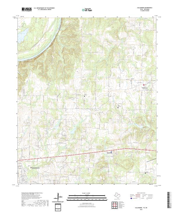 US Topo 7.5-minute map for Callisburg TXOK