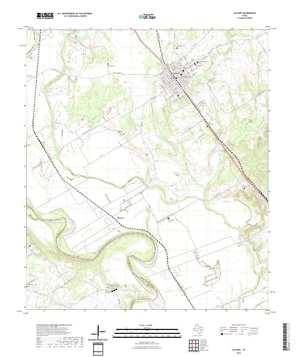 US Topo 7.5-minute map for Calvert TX