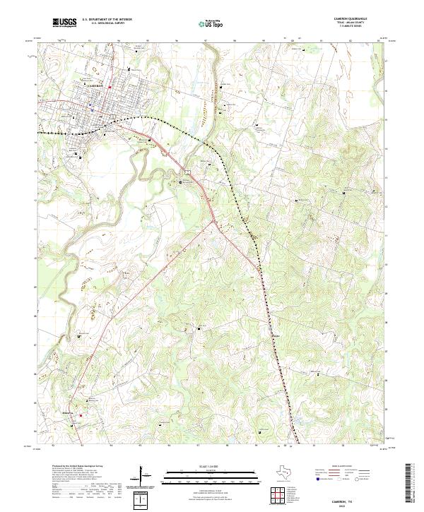 US Topo 7.5-minute map for Cameron TX