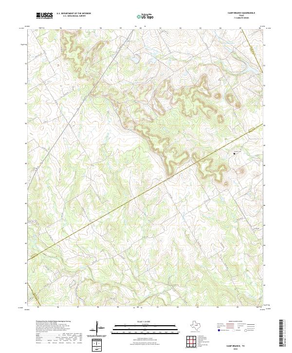 US Topo 7.5-minute map for Camp Branch TX