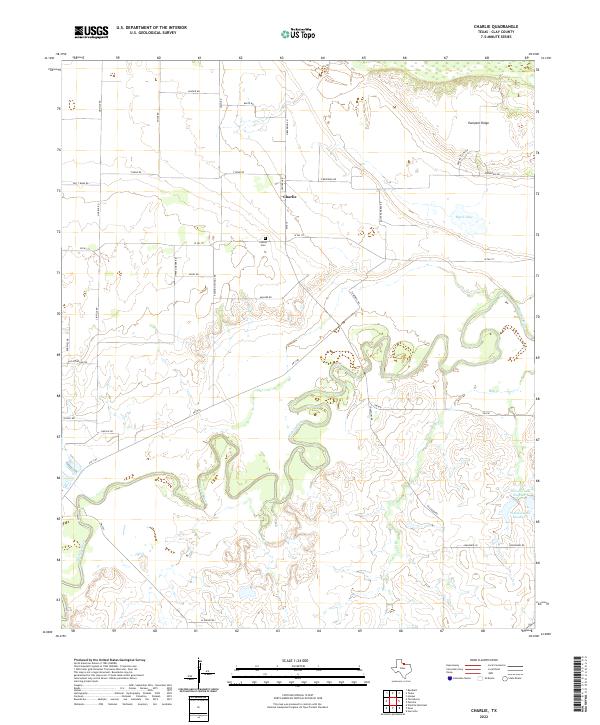 US Topo 7.5-minute map for Charlie TX