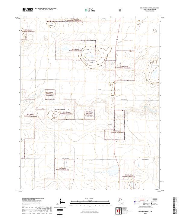 US Topo 7.5-minute map for Coldwater East TX