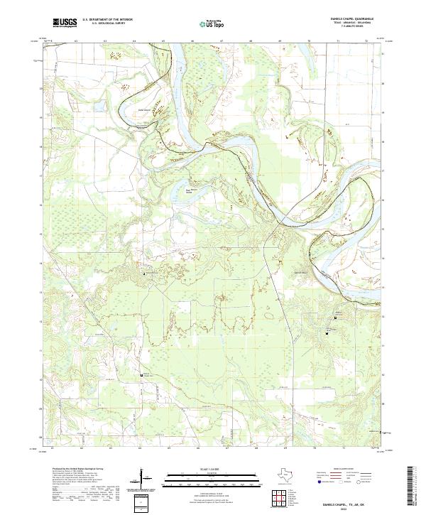 US Topo 7.5-minute map for Daniels Chapel TXAROK