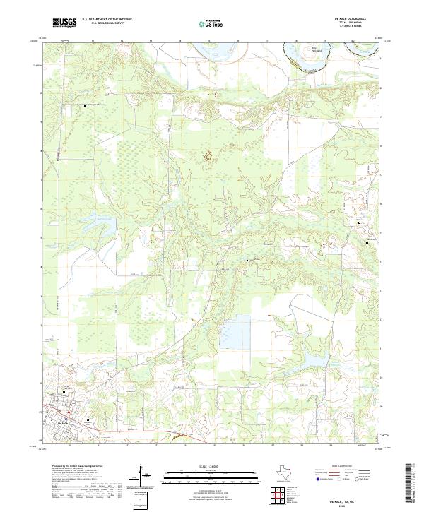 US Topo 7.5-minute map for De Kalb TXOK