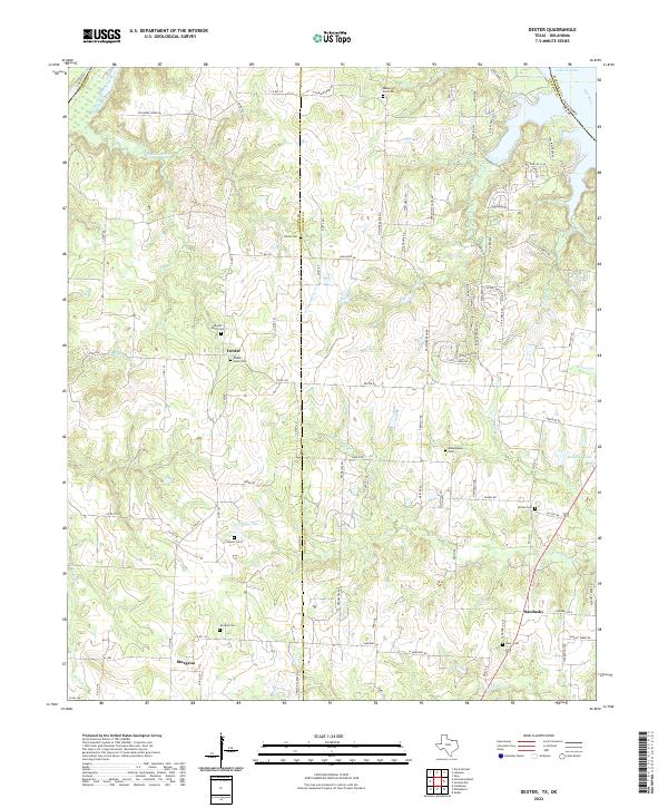 US Topo 7.5-minute map for Dexter TXOK