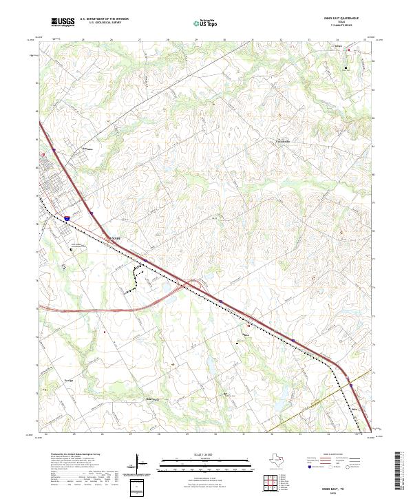 US Topo 7.5-minute map for Ennis East TX