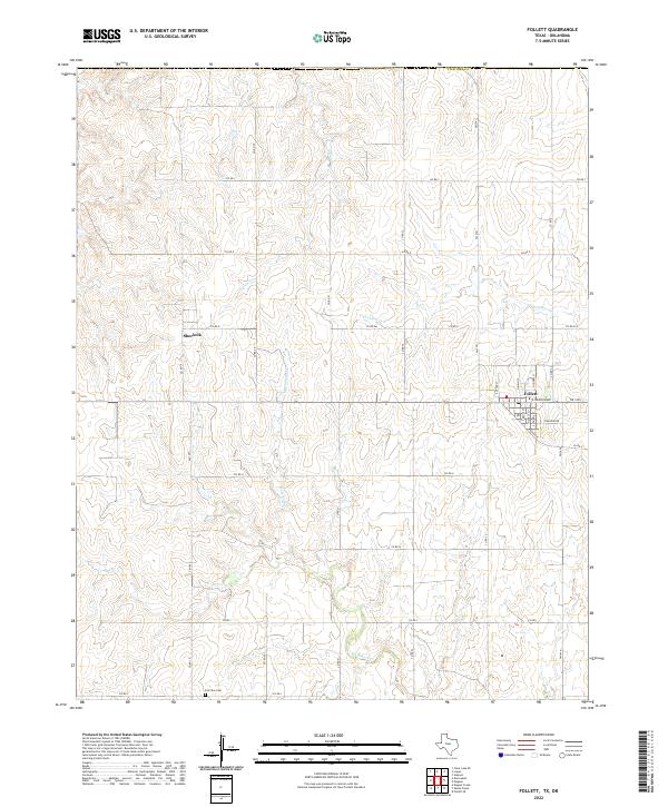 US Topo 7.5-minute map for Follett TXOK