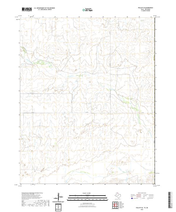 US Topo 7.5-minute map for Follett SE TXOK