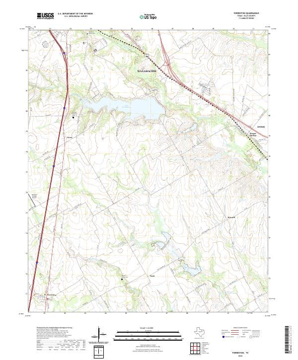 US Topo 7.5-minute map for Forreston TX