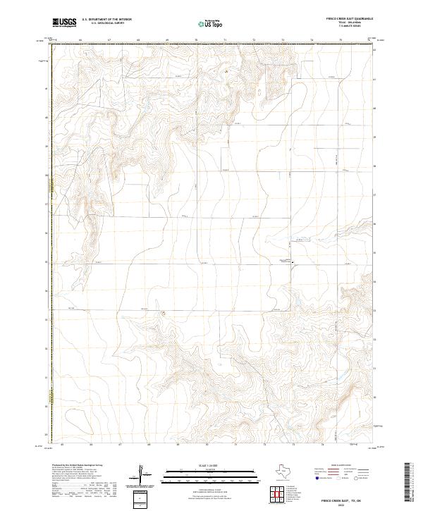 US Topo 7.5-minute map for Frisco Creek East TXOK