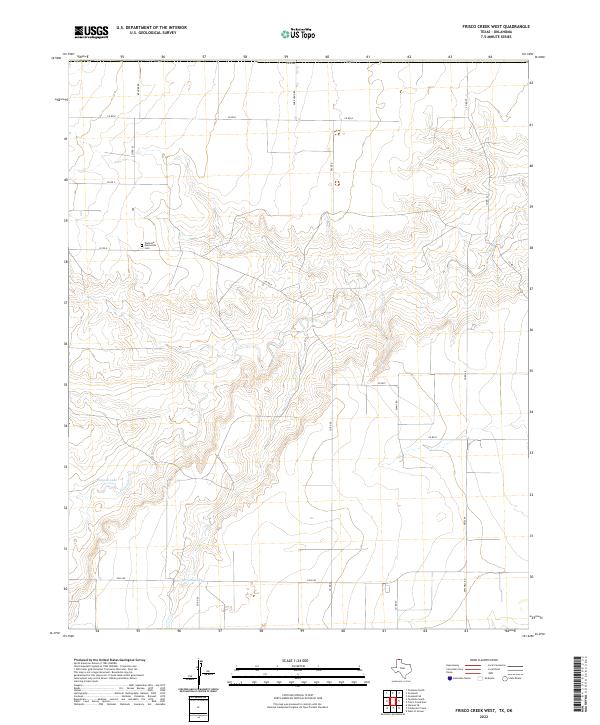 US Topo 7.5-minute map for Frisco Creek West TXOK