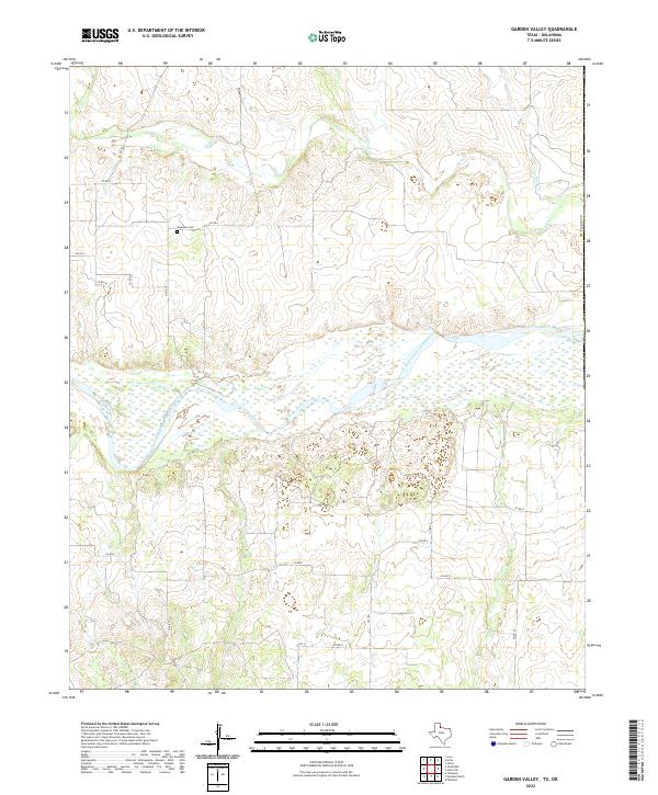 US Topo 7.5-minute map for Garden Valley TXOK