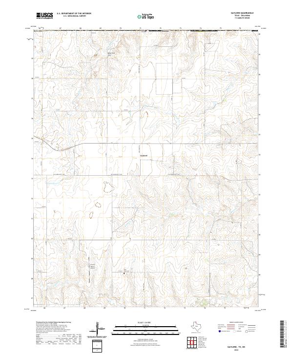 US Topo 7.5-minute map for Gaylord TXOK