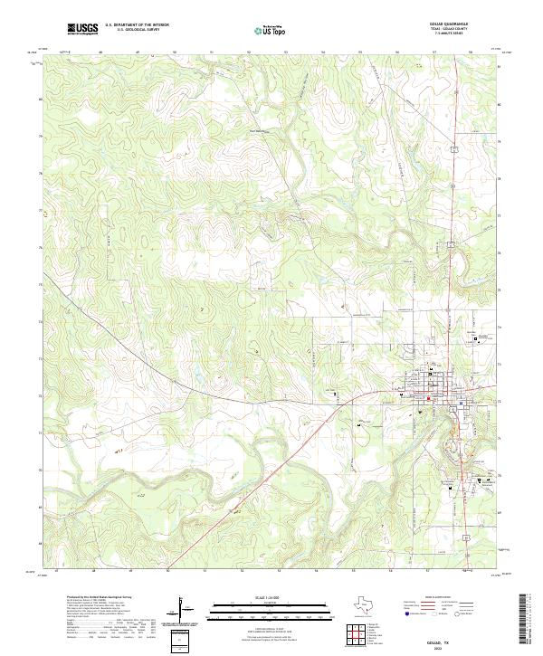 US Topo 7.5-minute map for Goliad TX – American Map Store